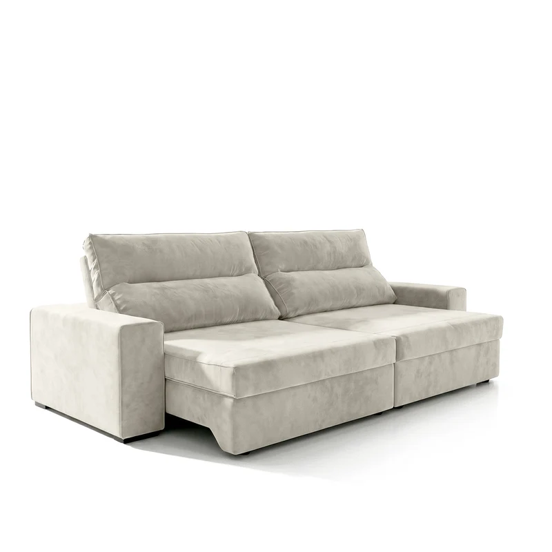 Sofá 2 Cuerpos Houston Extensible y Reclinable Tela Beige - 2.04m a Confección