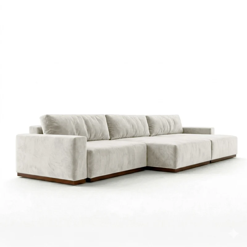 Sofá 3 Cuerpos Imperial Tela Beige - 3.40m a Confección