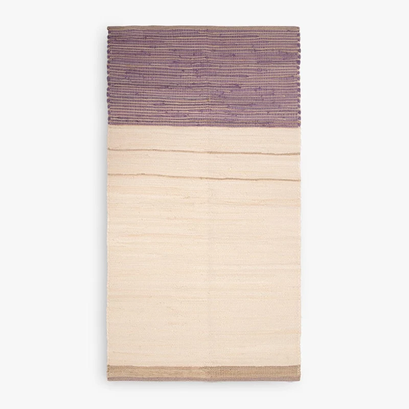 Tapete de Algodão e Juta Bege e Roxo 70x150 BLIDA