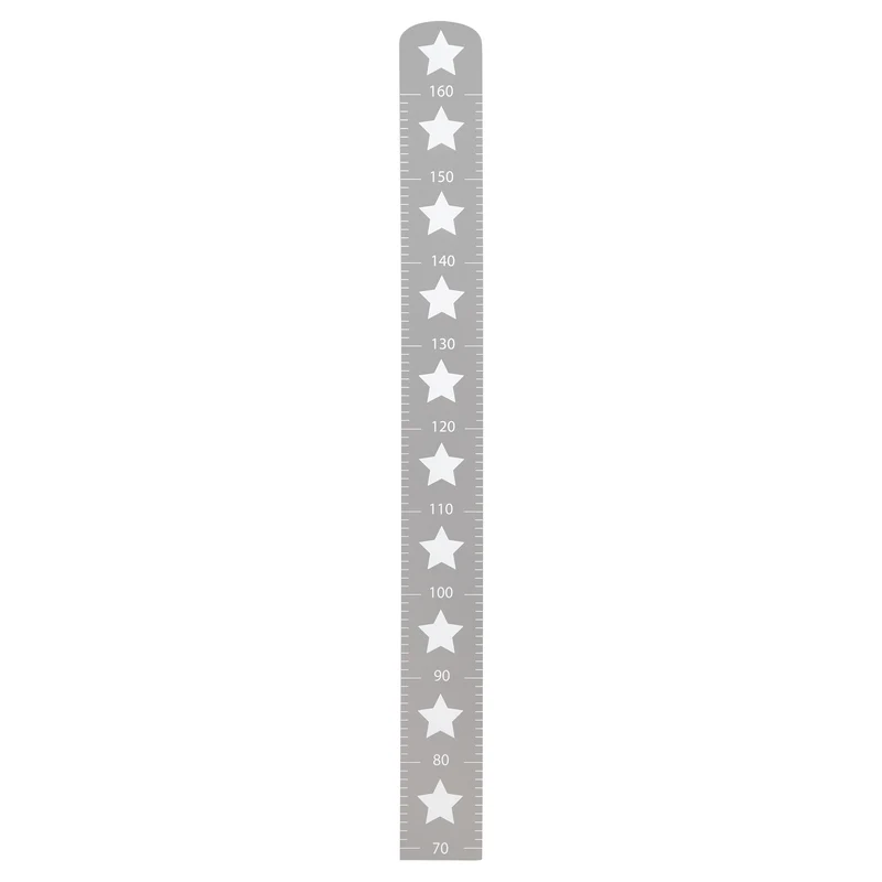 Messlatte 'Little Stars' mit Sterne Motiv, Skala bis 160 cm, Messleiste aus Holz, grau