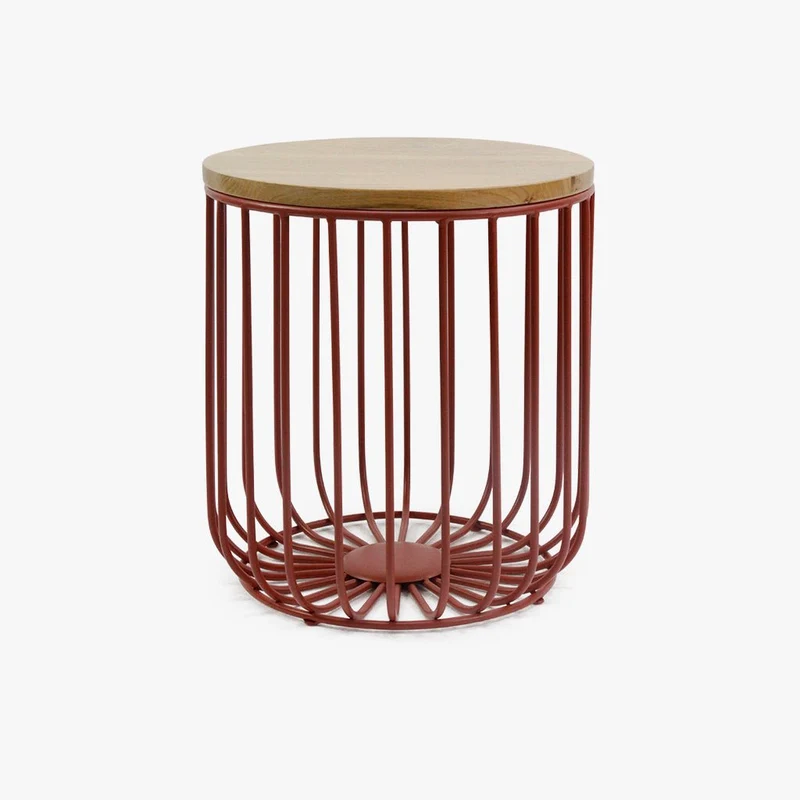 Mesa de Apoio Alta com Estrutura em Metal Vermelho GIRONA