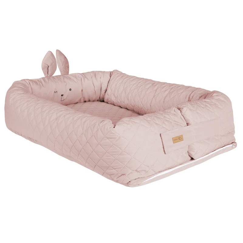 Babylounge 'roba Style' - Kuschelnest mit Häschen-Gesicht 'Lily' - Reisebett & Wickelauflage - Rosa