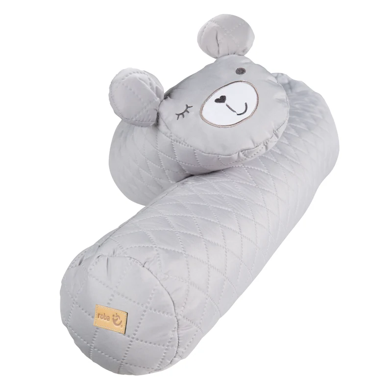 Bettschlange 'roba Style', Baby-Bettumrandung mit Bärengesicht 'Sammy', grau, 170 cm