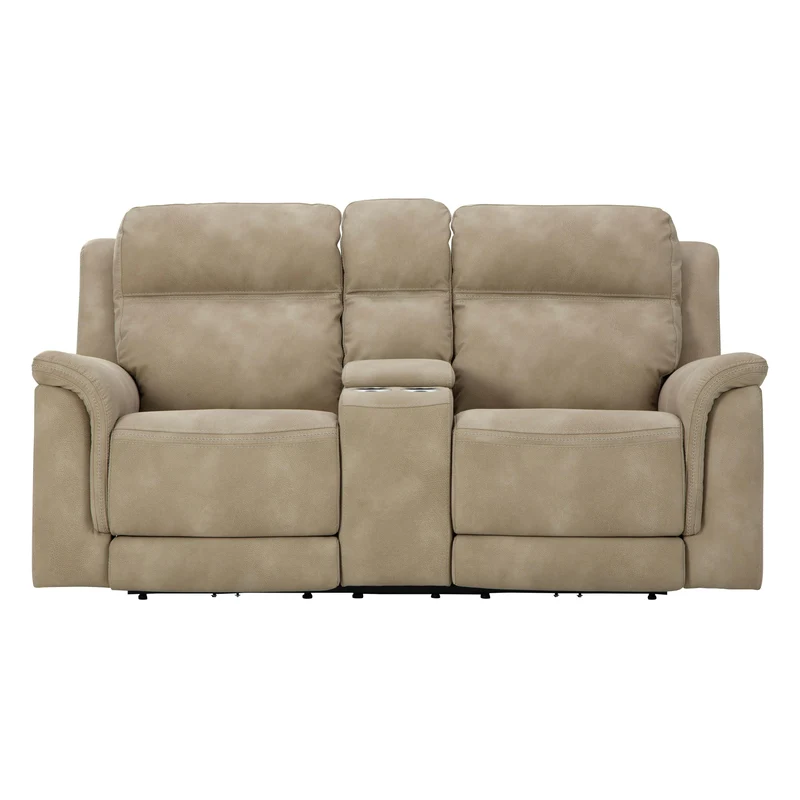Signature Design by Ashley Next-Gen DuraPella 5930218 Power Reclining Loveseat with Console and Adjustable Headrest