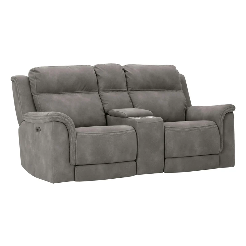 Signature Design by Ashley Next-Gen DuraPella 5930118 Power Reclining Loveseat with Console and Adjustable Headrest