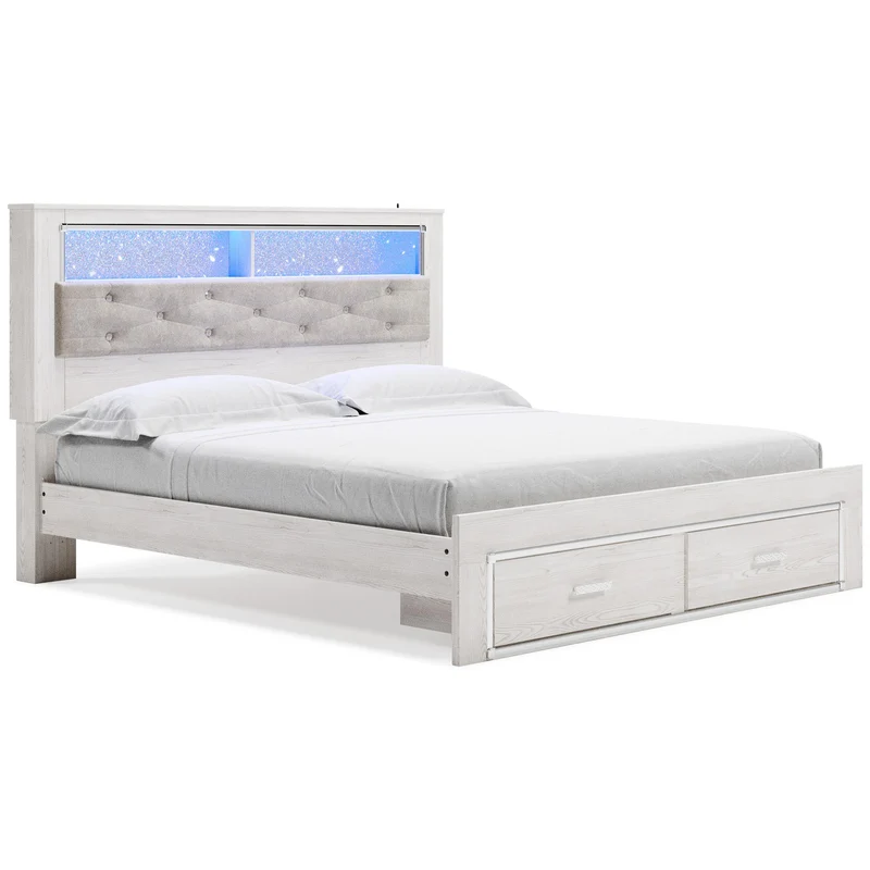 Signature Design by Ashley Altyra B2640B30 King Upholstered Bookcase Bed with Storage