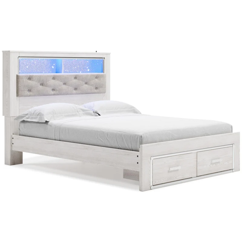 Signature Design by Ashley Altyra B2640B19 Queen Upholstered Bookcase Bed with Storage