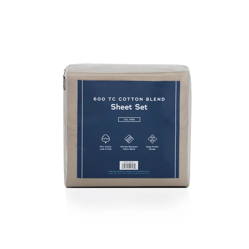 Weekender 600 TC Cotton Rich Sheet Set - Sandstone (Twin XL)
