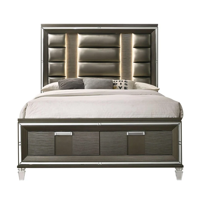 Elements International Twenty Nine Queen Platform Bed with Storage TN600QB