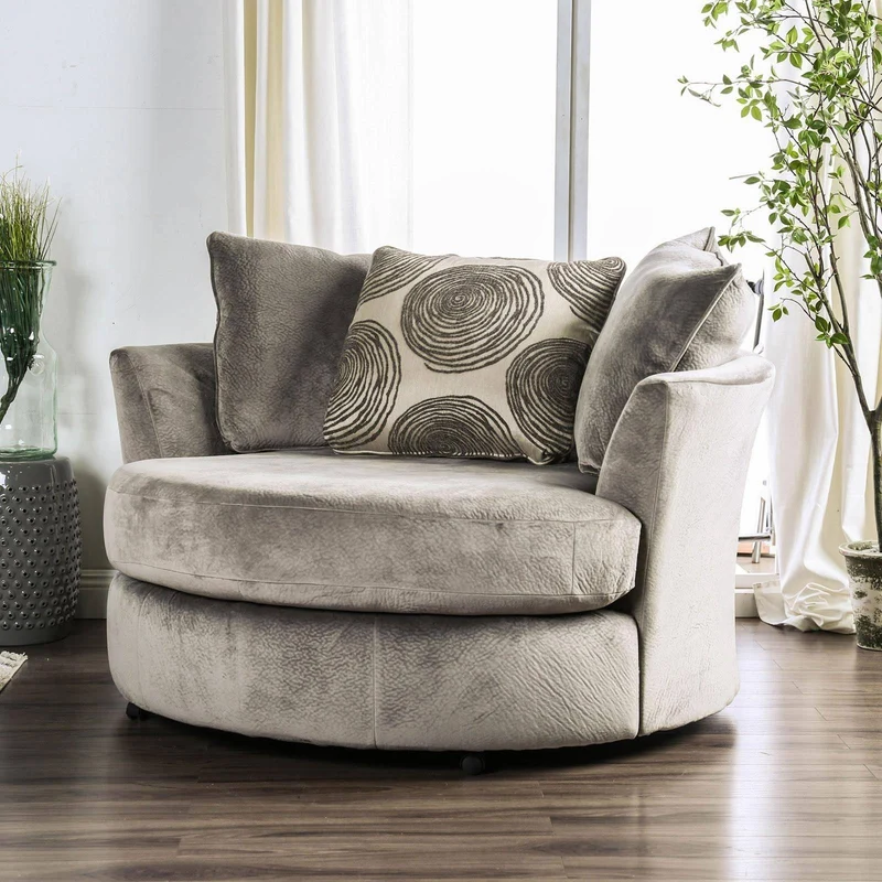 Furniture of America Bonaventura Stationary Fabric Chair SM5142GY-CH