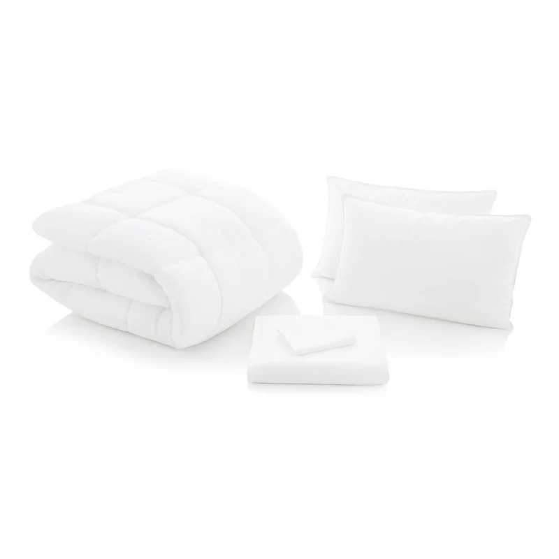 Malouf Reversible Bed-in-a-Bag- White (Queen)