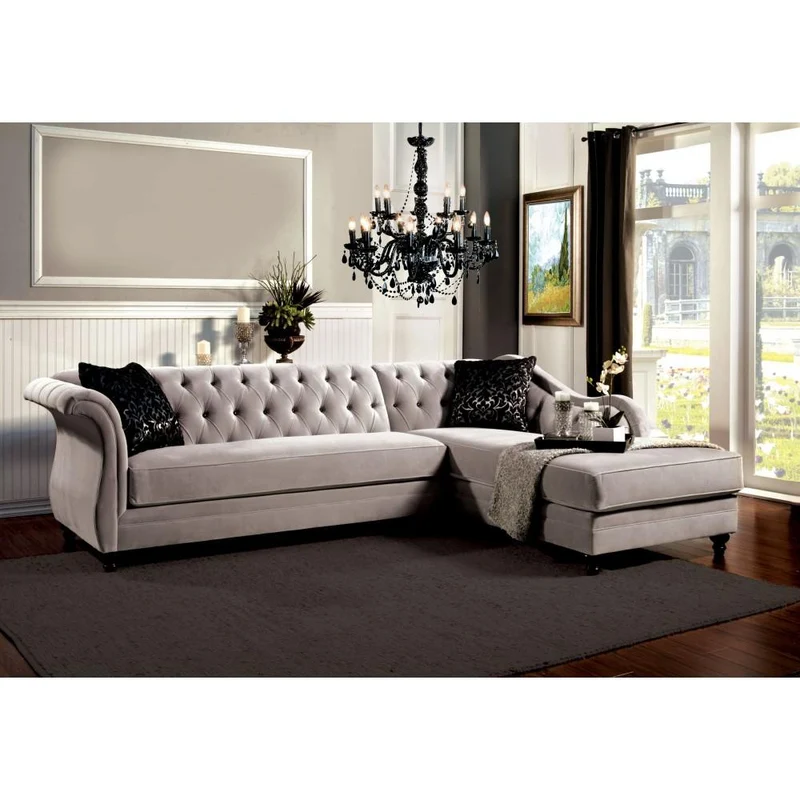 Furniture of America Rotterdam Fabric 2 pc Sectional SM2261-PK