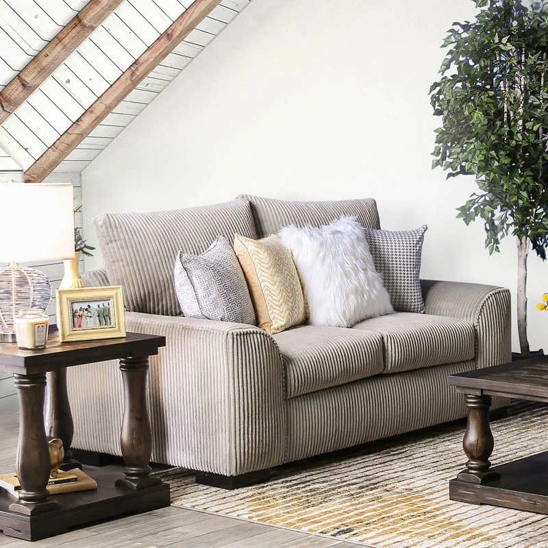 Furniture of America Marjorie Stationary Fabric Loveseat SM6217-LV