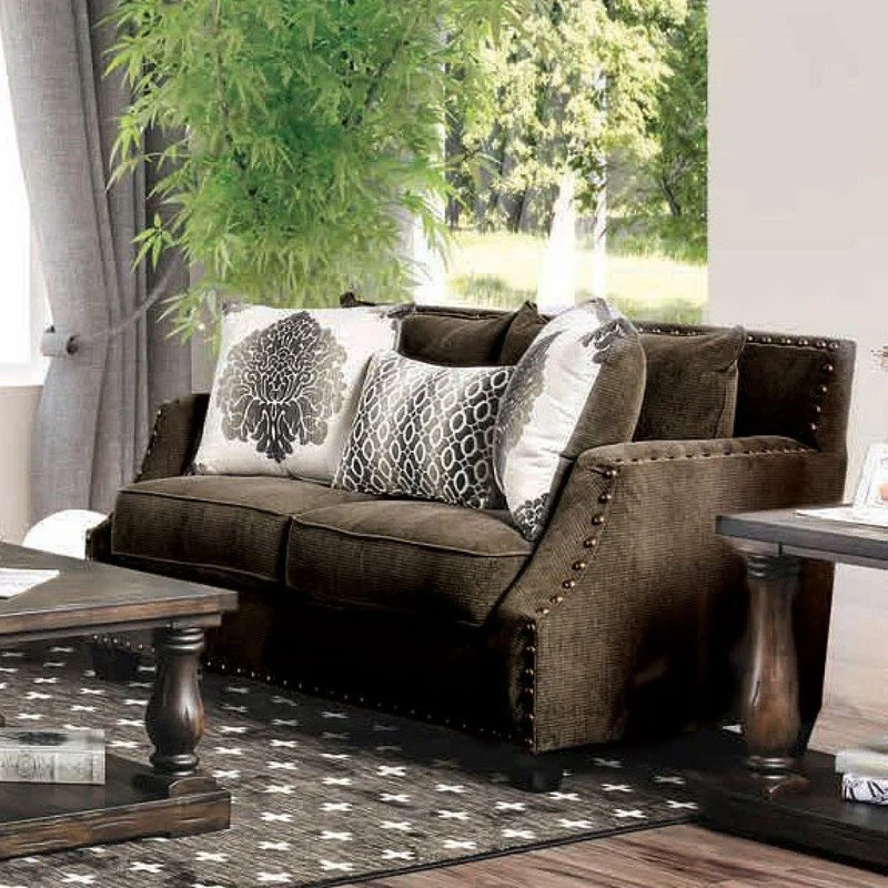 Furniture of America Cornelia Stationary Fabric Loveseat SM3073-LV