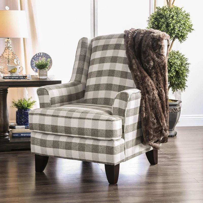 Furniture of America Christine Stationary Fabric Accent Chair SM8280-CH