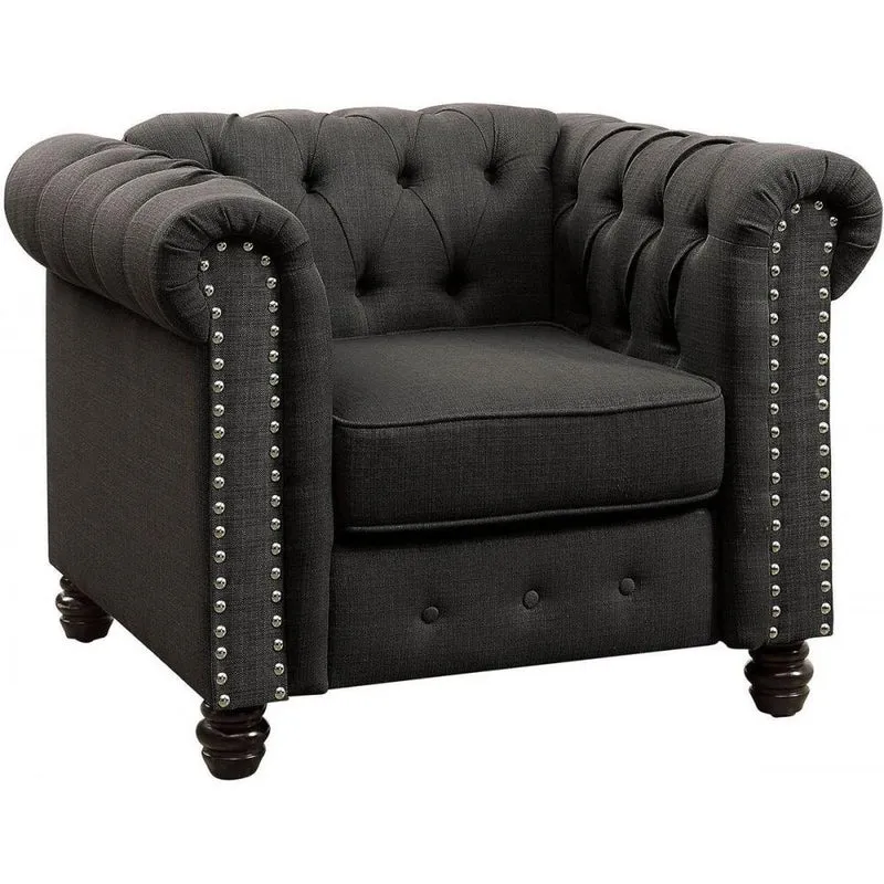 Furniture of America Winifred Stationary Fabric Chair CM6342GY-CH-PK