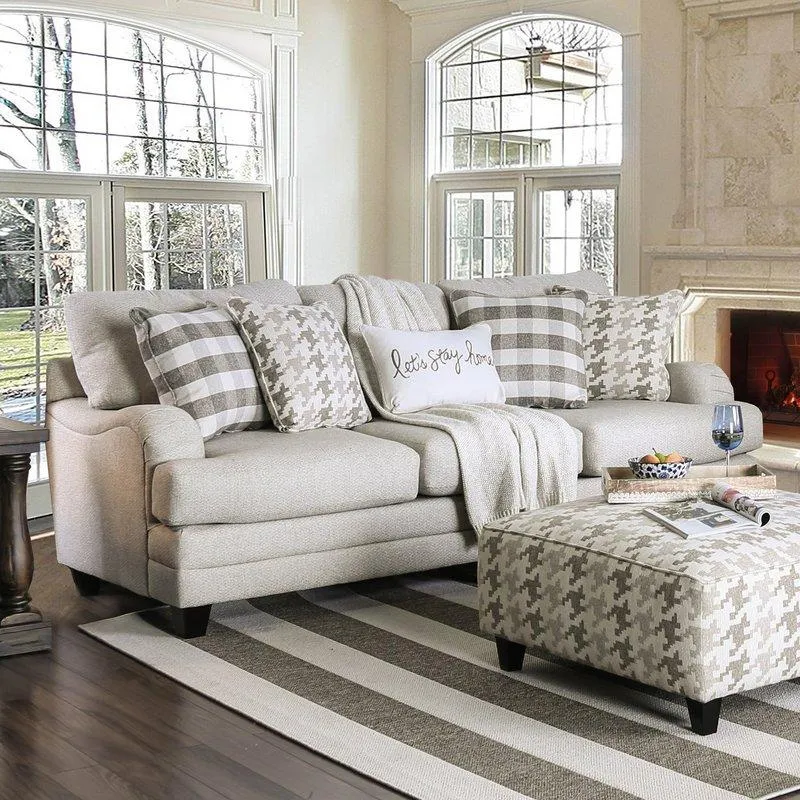 Furniture of America Christine Stationary Fabric Sofa SM8280-SF