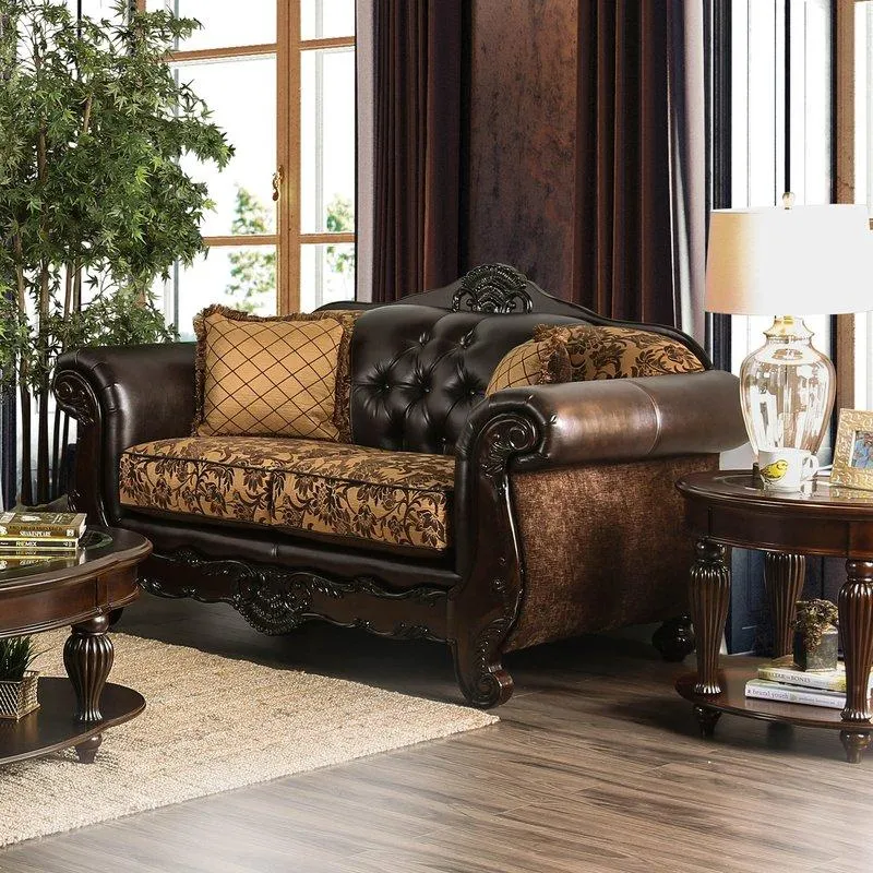 Furniture of America Quirino Stationary Fabric Loveseat SM6417-LV