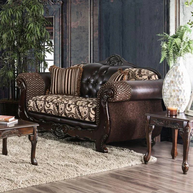 Furniture of America Quirino Stationary Fabric Loveseat SM6416-LV