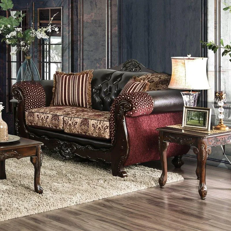 Furniture of America Quirino Stationary Fabric Loveseat SM6415-LV