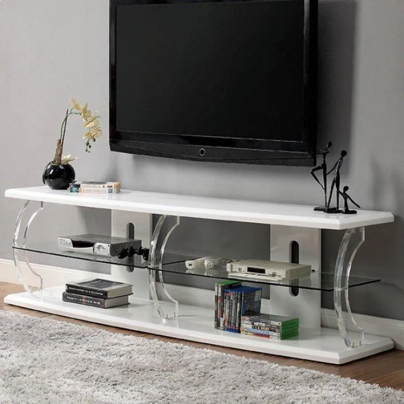 Furniture of America Ernst TV Stand with Cable Management CM5901WH-TV-60