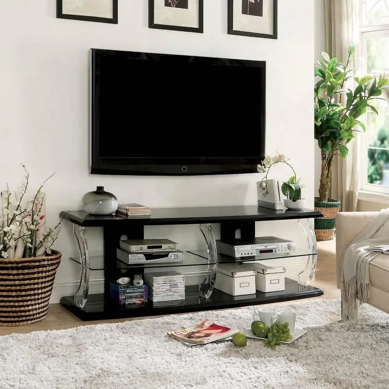 Furniture of America Ernst TV Stand with Cable Management CM5901BK-TV-60