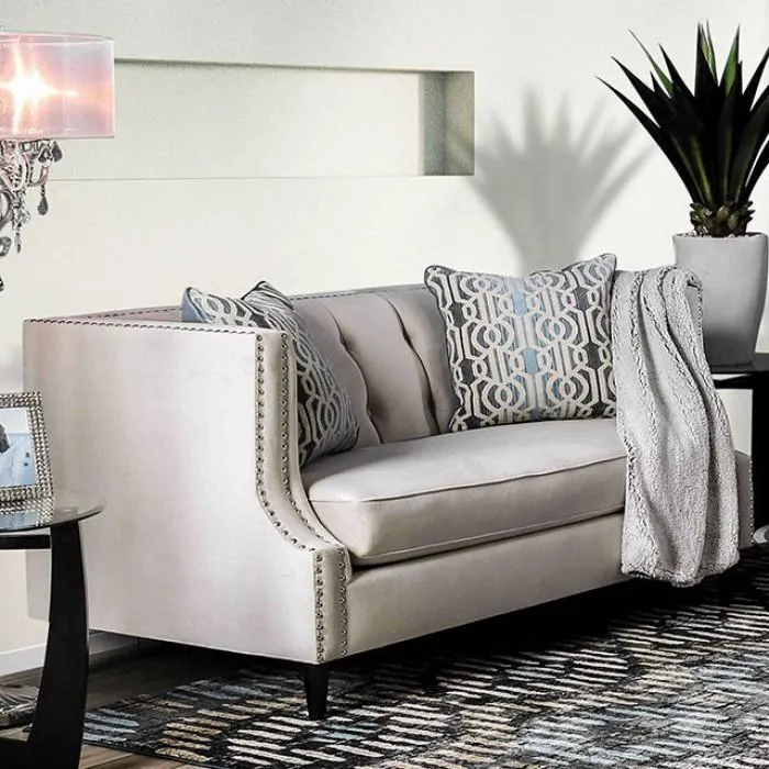Furniture of America Tegan Stationary Fabric Loveseat SM2217-LV
