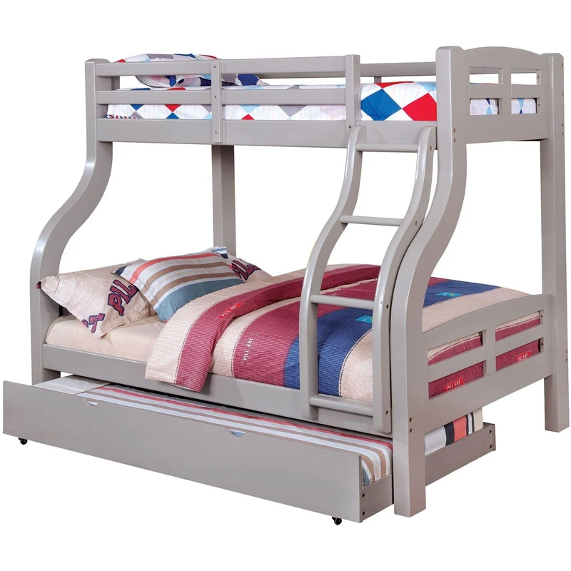Furniture of America Solpine CM-BK618GY Twin/Full Bunk Bed