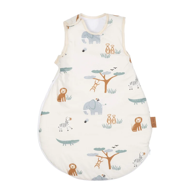 Babyschlafsack 'Savanna Friends' aus Baumwolle - Tiermotiv - Beige