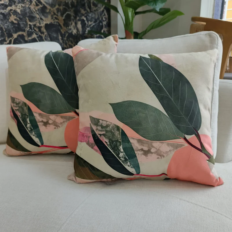 Cojín Decorativo 45x45 cm | Diseño hojas
