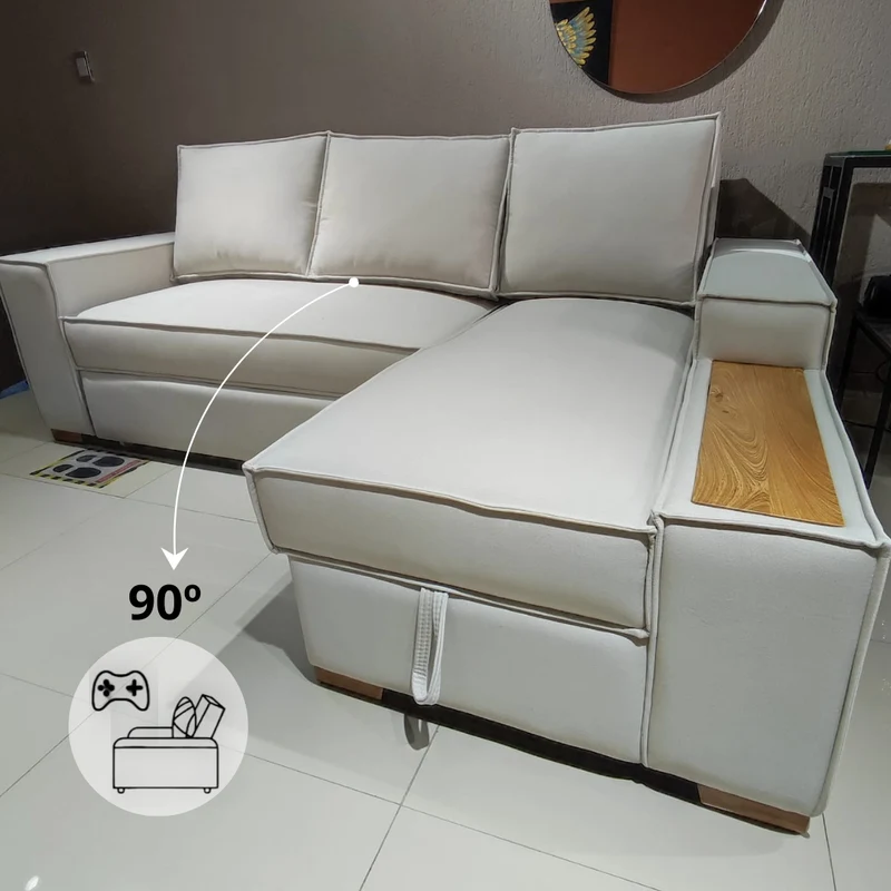 Sala Cama Alemán – Sofá moderno, funcional y convertible con almacenamiento