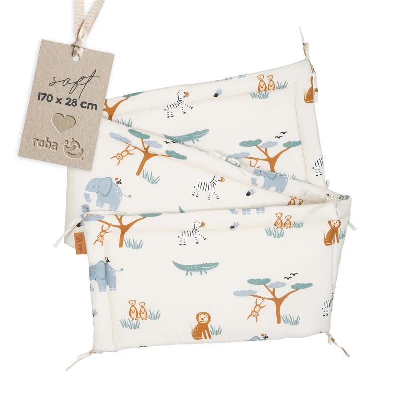 Nestchen 'Savanna Friends' - Für Babybetten 60 x 120 bis 70 x 140 cm - Beige / Mehrfarbig