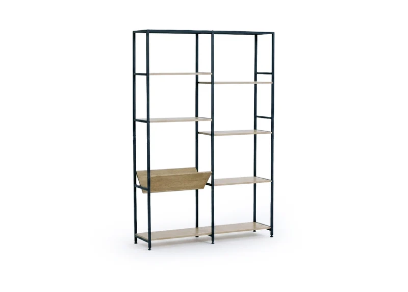Estanteria Abierta con Revistero de Metal y Madera Nancy