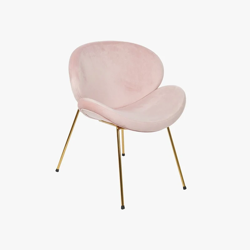 Cadeira Veludo Curva Rosa VELISSE