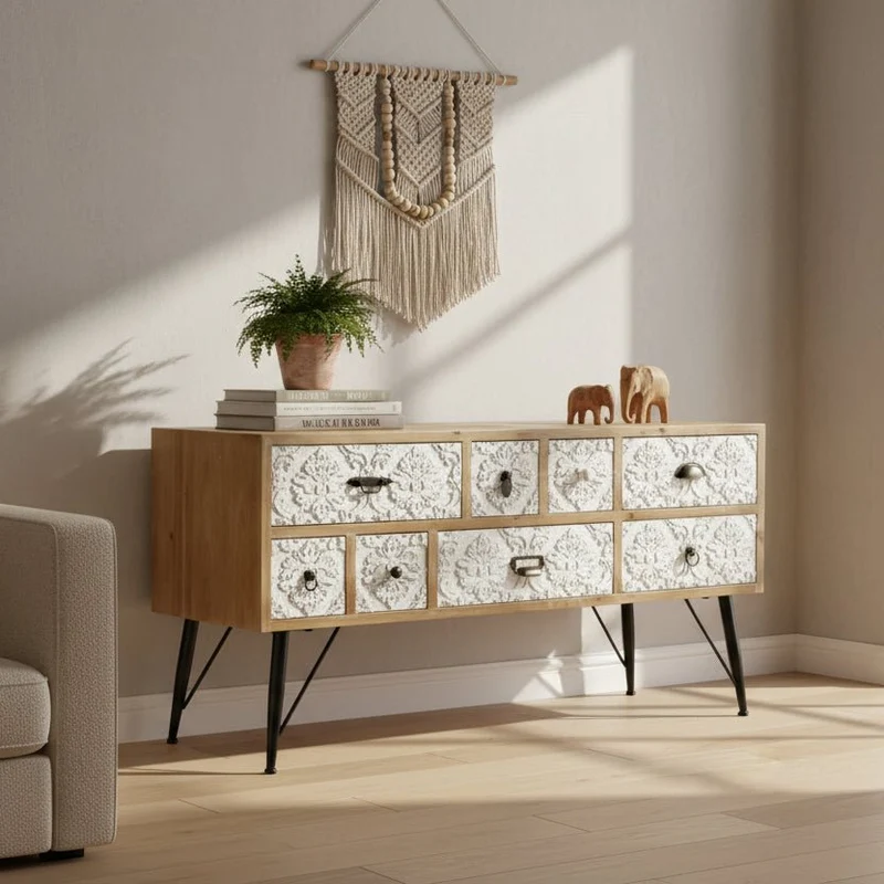 Móvel TV Relevo Floral 120x40x61 JASMIN