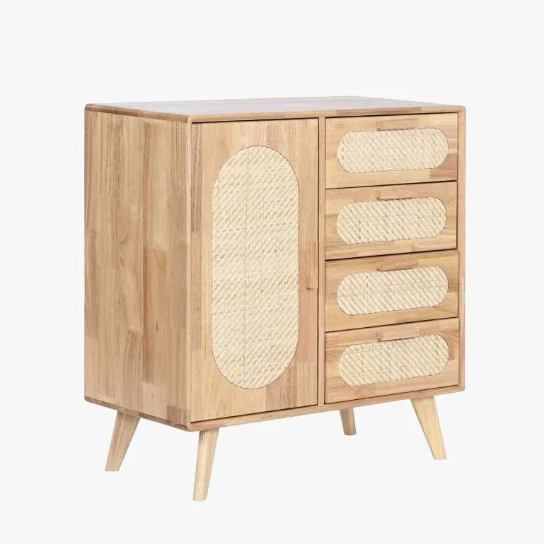 Aparador Rattan 1 Porta 4 Gavetas 73,5x35x78 JACARTA