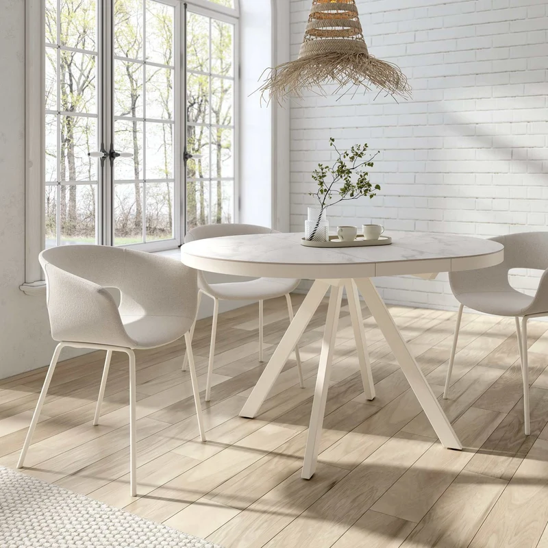 Mesa comedor redonda extensible DIVA