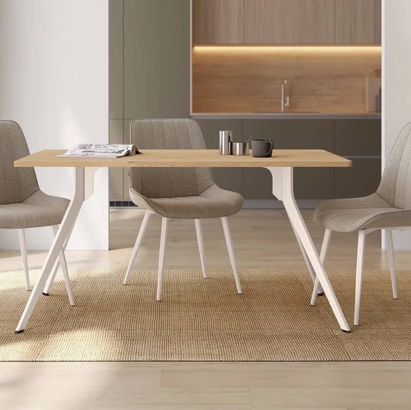 Mesa comedor fija patas metálicas mod. BETTINA