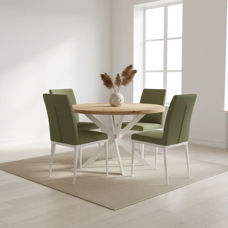 Mesa de Comedor Redonda Fija patas X DONATA