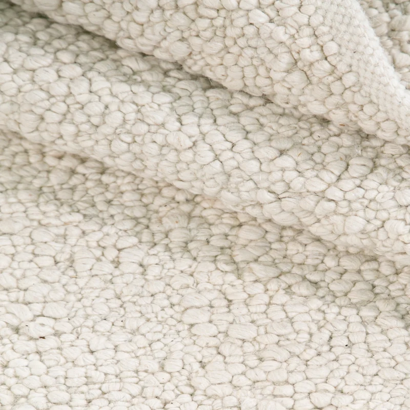 Alfombra hecha a mano - Irregular - 100% lana natural - Blanco