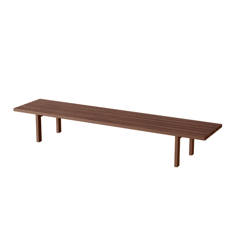 Mesa de centro rectangular de madera Melanie - Madera de fresno - Color nogal oscuro - 200 cm