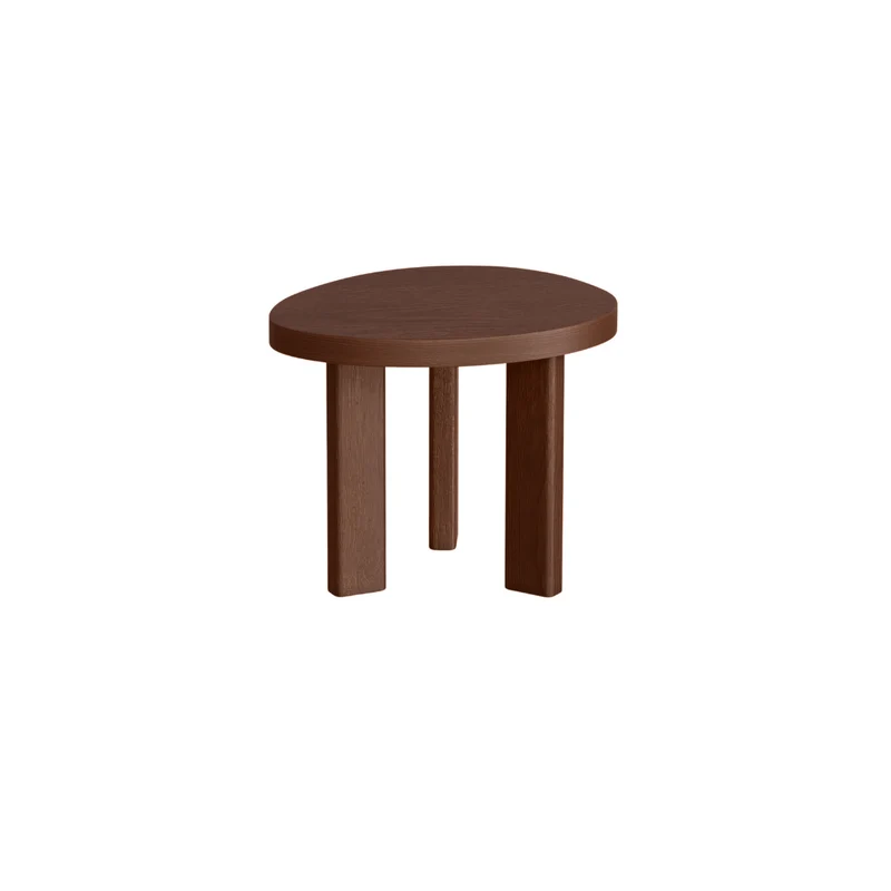 Mesa de salón Eden - Madera de fresno - Nogal oscuro - Ovalada - 50 cm - Pequeña