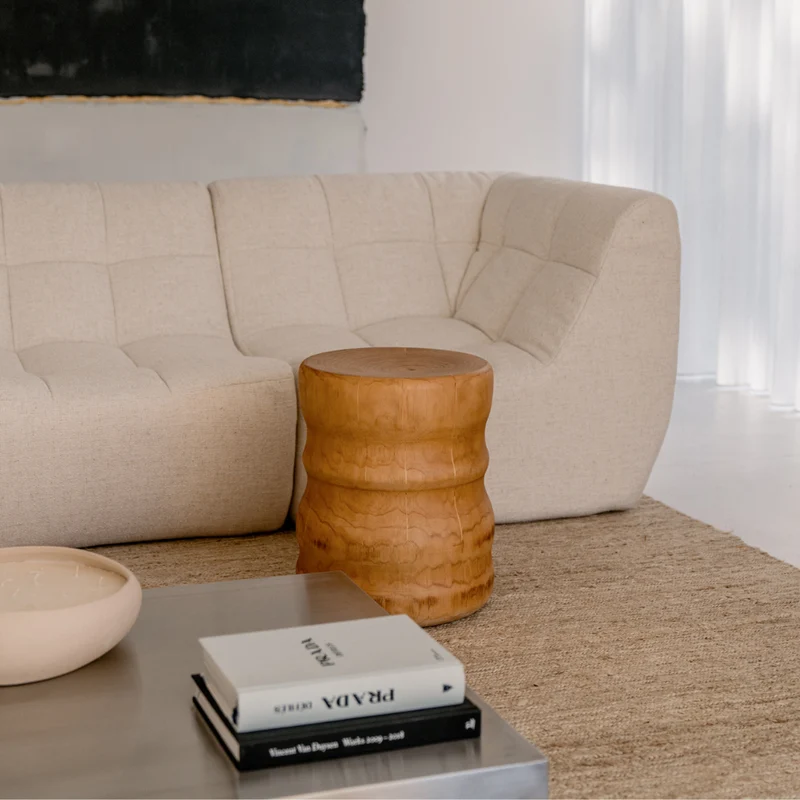 Sillón Esquinero - Lemont - W91 D91 H74 - Bouclé Marfil