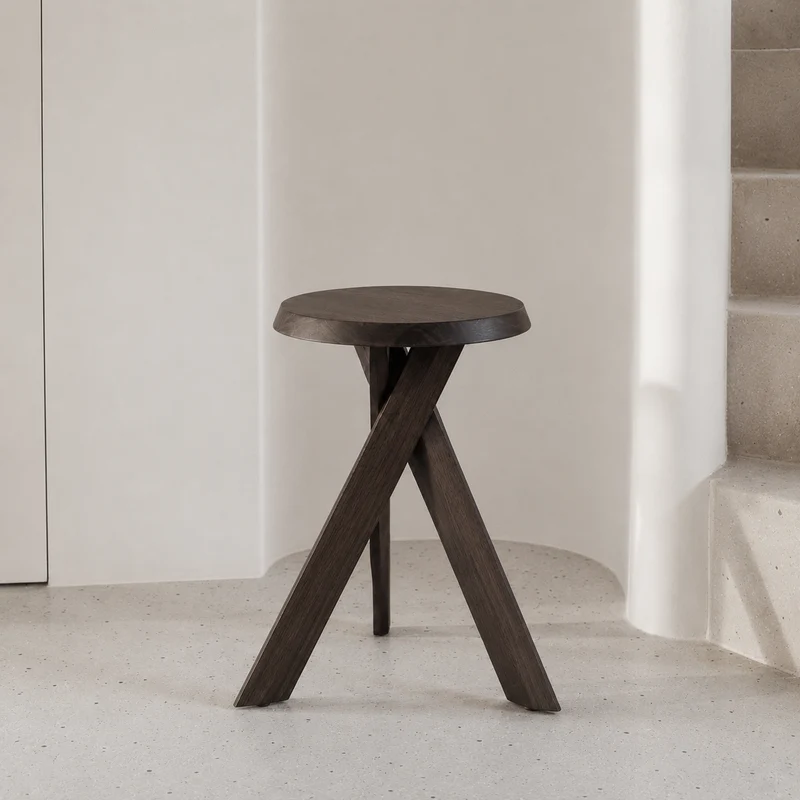 Mesa auxiliar Pannes - Madera de acacia - Color madera ahumada