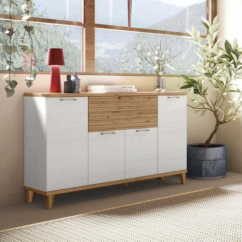 Aparador salón cuatro puertas y cajón moldurado BOLONIA