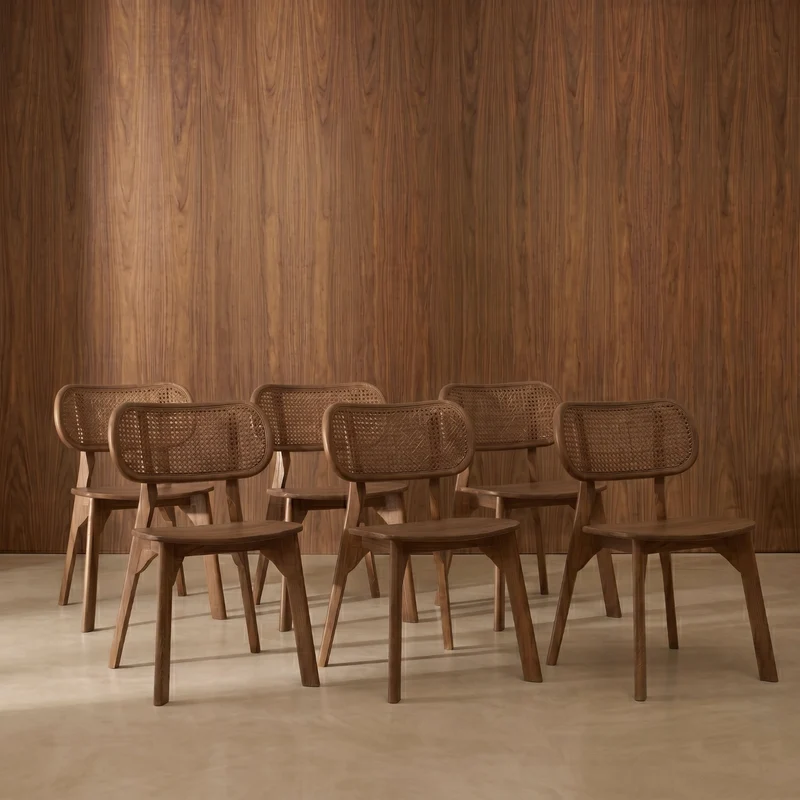 Pack 6 sillas Dari Wood Mocca