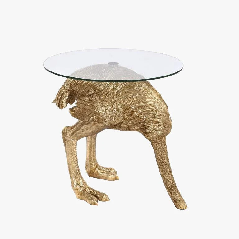 Mesa de Apoio Avestruz Dourado