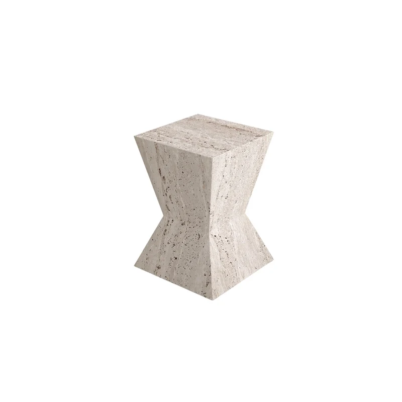 Mesa auxiliar Maurel - Travertino - sin relleno - blanco