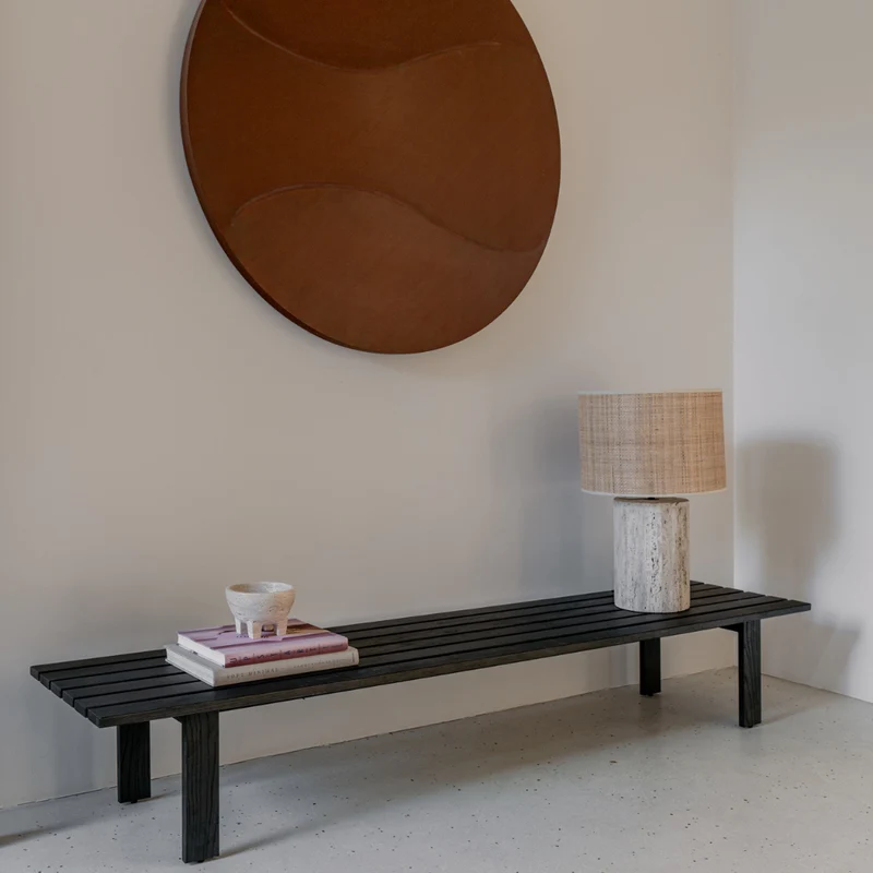 Bank Melanie - Essenhout - Color humo de madera - 200 cm