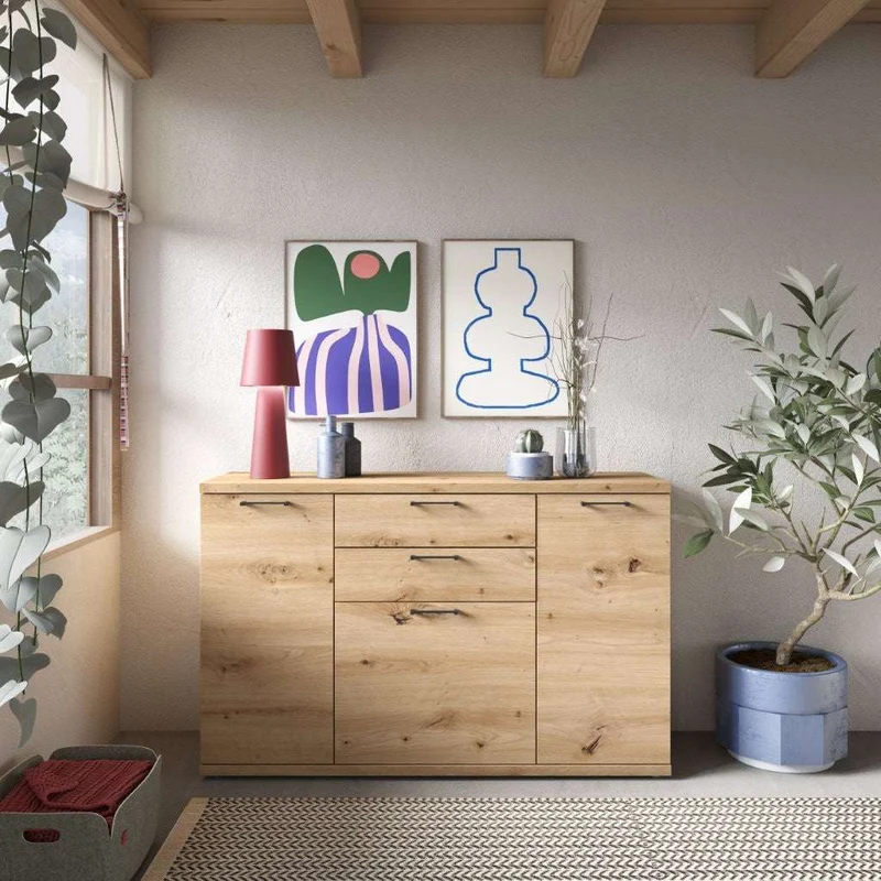 Aparador salón tres puertas y dos cajones BOLONIA 140cm